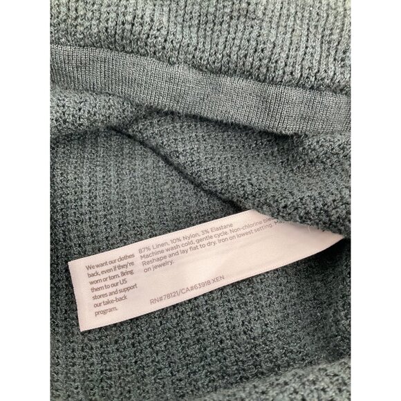 Eileen Fisher XS Womens Dark Green Lightweight Linen Blend Long Sleeve Sweater - Picture 4 of 9